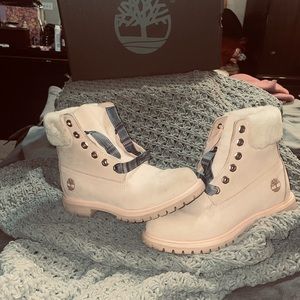 Pink timberland boots